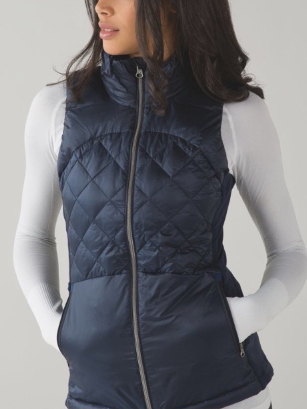 Lululemon Down For A Run Vest Navy Blue Size 8